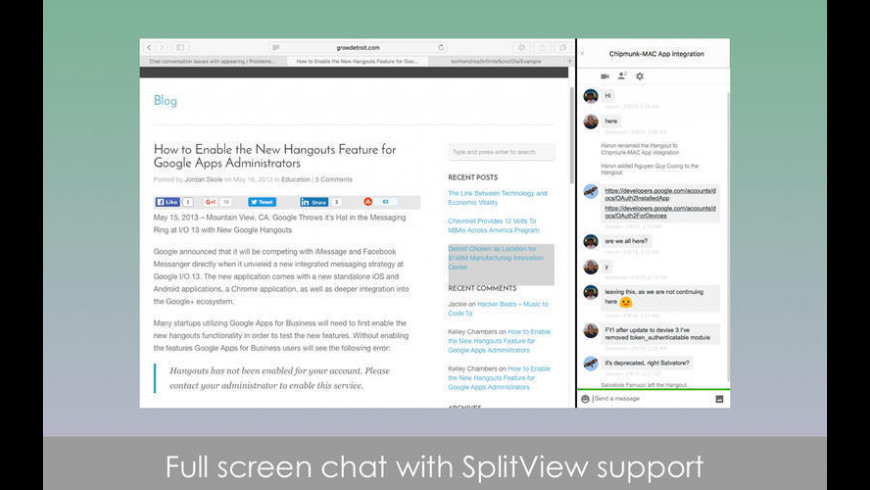 how to use google hangouts on mac